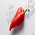 Fresh Red Bell Pepper on White Background - Healthy Eating and Cooking Ingredients