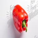 Fresh Red Bell Pepper on White Background - Healthy Eating and Cooking Ingredients