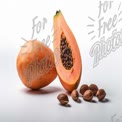 Fresh Papaya with Seeds on White Background - Tropical Fruit Nutrition and Healthy Eating