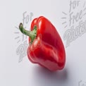 Fresh Red Bell Pepper on White Background - Healthy Eating and Nutrition Concept