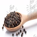 Organic Black Peppercorns in Wooden Spoon - Culinary Spice for Cooking and Flavoring