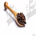 Organic Black Peppercorns in Wooden Spoon - Culinary Spice for Cooking and Flavoring