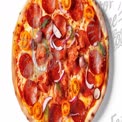 Delicious Pepperoni Pizza with Fresh Toppings on White Background