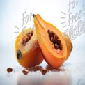 Fresh Papaya Halves with Seeds on a Light Background - Tropical Fruit Concept