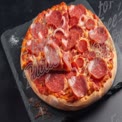 Delicious Pepperoni Pizza on Slate Serving Board - Perfect for Food Photography and Culinary Promoti