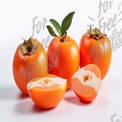 Fresh Persimmons with Leaves - Healthy Fruit Composition for Nutrition and Culinary Use