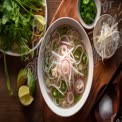 Delicious Vietnamese Pho with Fresh Herbs and Lime - Culinary Delight