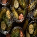 Artisan Pickles in Glass Jars: Fresh Cucumbers, Carrots, and Dill for Healthy Eating