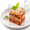 Delicious Homemade Lasagna with Fresh Basil and Parmesan Cheese