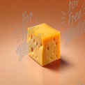 Delicious Cheddar Cheese Block on Warm Background