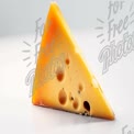 Delicious Swiss Cheese Slice on White Background - Gourmet Food Photography