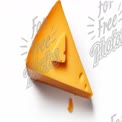 Delicious Aged Cheddar Cheese Slice on White Background