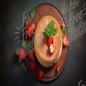 Delicious Strawberry Cheesecake with Fresh Mint Garnish on Rustic Plate