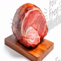 Delicious Smoked Ham on Wooden Cutting Board - Gourmet Meat Presentation