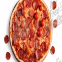 Delicious Pepperoni Pizza with Fresh Tomatoes on a Wooden Board