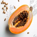 Fresh Papaya Halved with Seeds on White Background - Tropical Fruit Nutrition