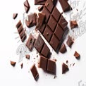 Delicious Dark Chocolate Bar with Broken Pieces on White Background