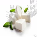 Fresh Mozzarella Cheese with Basil Leaves on White Background