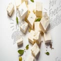 Fresh Tofu Cubes with Herbs and Olive Oil - Healthy Plant-Based Ingredients