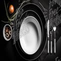 Elegant Table Setting with Black and White Dinnerware for Modern Dining