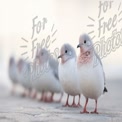 Charming Group of Small Birds on a Soft Background - Nature Photography