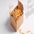 Delicious Golden French Fries in Takeout Box - Fast Food Snack