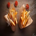 Delicious Crispy French Fries with Dipping Sauce - Perfect Snack or Side Dish