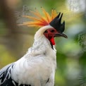 Exotic Colorful Rooster with Vibrant Crest in Nature