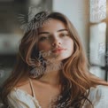 Natural Beauty Portrait of a Young Woman with Long Hair in Soft Light