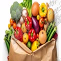 Fresh Organic Vegetables and Fruits in Eco-Friendly Grocery Bag