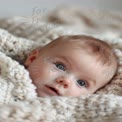 Adorable Baby Wrapped in Cozy Blanket - Newborn Photography