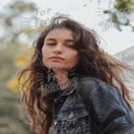 Natural Beauty Portrait with Flowing Hair in Outdoor Setting