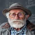 Wise Elderly Man with Glasses and Hat: Portrait of Experience and Wisdom