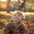 Joyful Child in Autumn Park: Capturing Innocence and Wonder