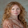 Natural Beauty Portrait of a Woman with Curly Red Hair in Soft Lighting