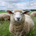 Close-Up of a Curious Sheep in Lush Green Pasture