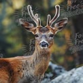 Majestic Deer Portrait in Natural Forest Setting