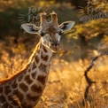 Majestic Giraffe in Golden Sunset: Wildlife Photography