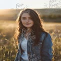 Sunlit Portrait of a Young Woman in a Field at Golden Hour