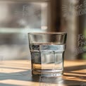 Refreshing Glass of Water with Natural Light and Shadows