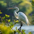 Elegant Great Egret in Serene Natural Habitat