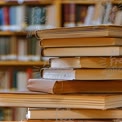 Stack of Books in a Library: Knowledge, Education, and Learning Resources