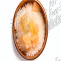 Natural Sea Salt with Mineral Crystals in Wooden Bowl - Spa and Wellness Concept