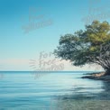 Tranquil Seascape with Lush Tree by the Shoreline