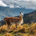 Majestic Llama in Scenic Mountain Landscape