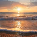 Tranquil Sunset Over Serene Ocean Waves: Nature's Peaceful Seascape