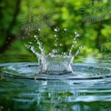 Refreshing Water Splash with Green Nature Background - Pure and Clean Concept