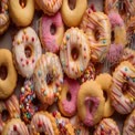 Donuts Coloridos Sortidos com Granulado e Cobertura - Doces para Celebrações