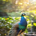 Majestic Peacock in Nature: Vibrant Colors and Bokeh Background