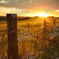 Golden Sunset Over Rustic Fence in Serene Countryside